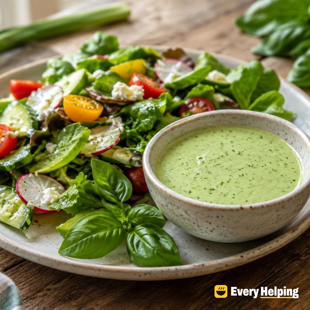Blended Kefir Basil Green Goddess Dressing