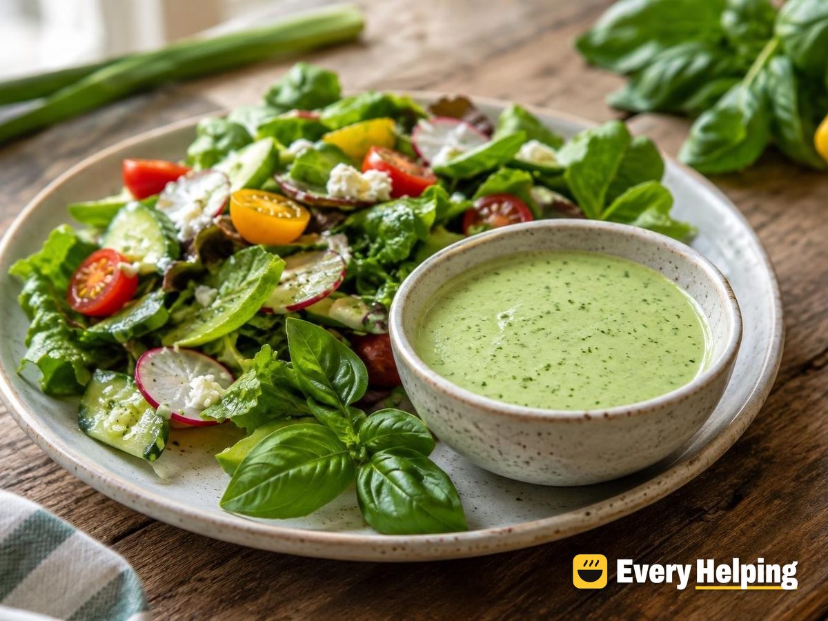 Blended Kefir Basil Green Goddess Dressing