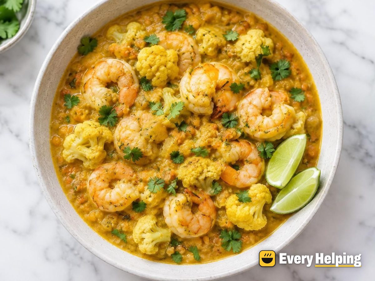 Shrimp, Red Lentil and Cauliflower Curry