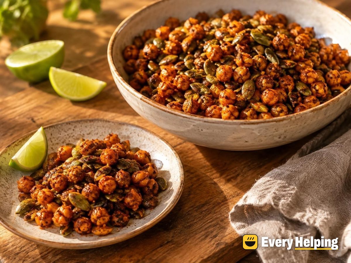 Smoked Paprika Lime Roasted Chickpeas with Pepitas