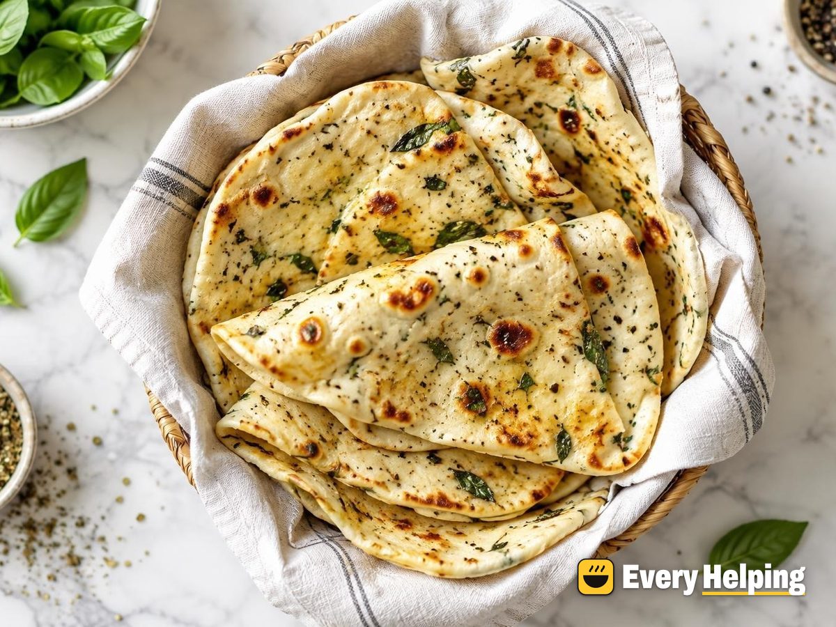 Basil-Oregano Bread Flour Tortillas with Butter