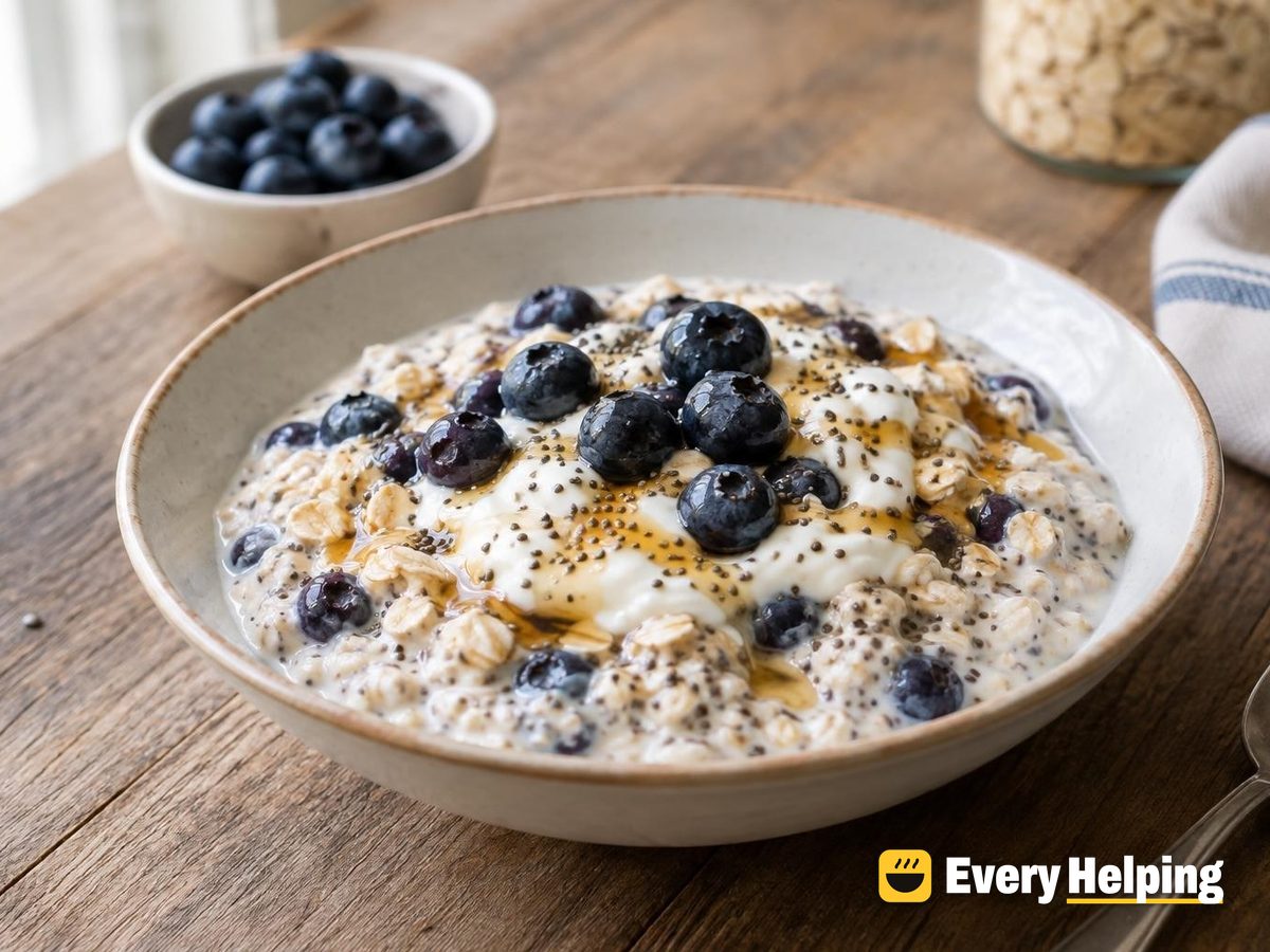 Berry overnight oats with Greek yogurt