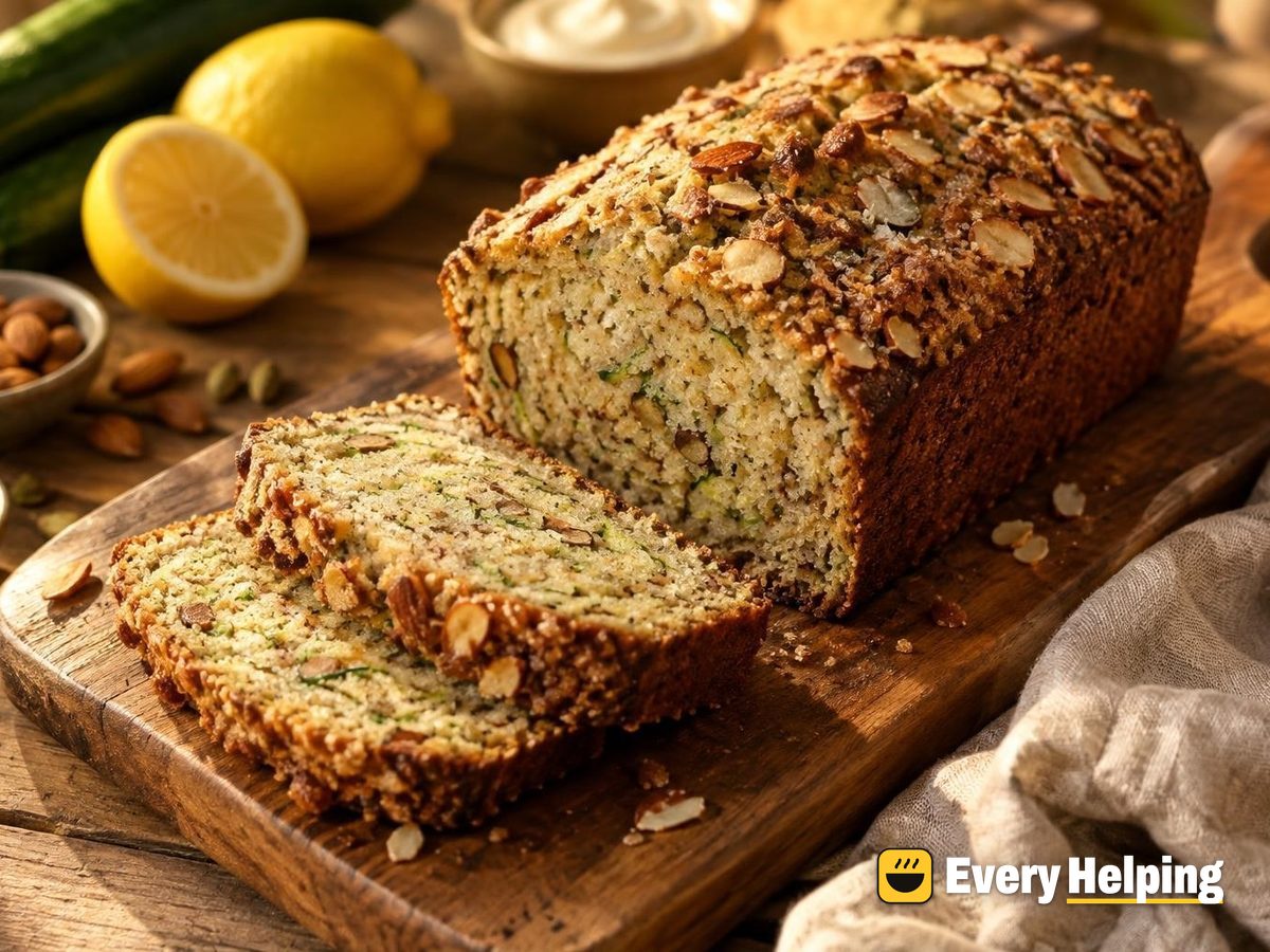 Lemon Cardamom Almond Zucchini Bread