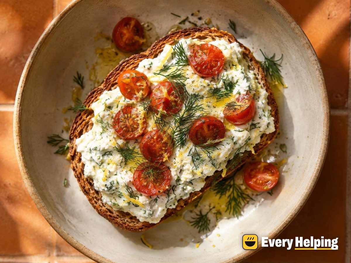 Dill Ricotta on Lemony Whole-Wheat Toast