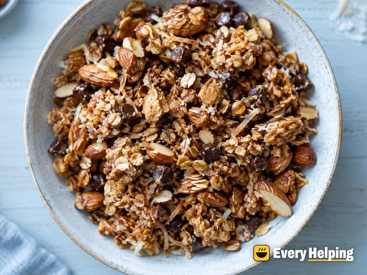 Almond Butter Cardamom Coconut Skillet Granola