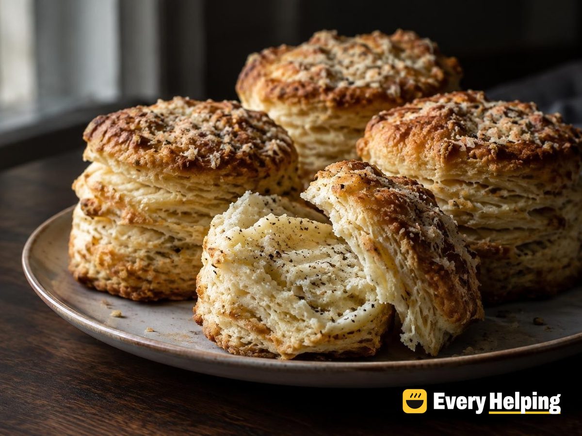 Cacio e Pepe Laminated Cream Biscuits