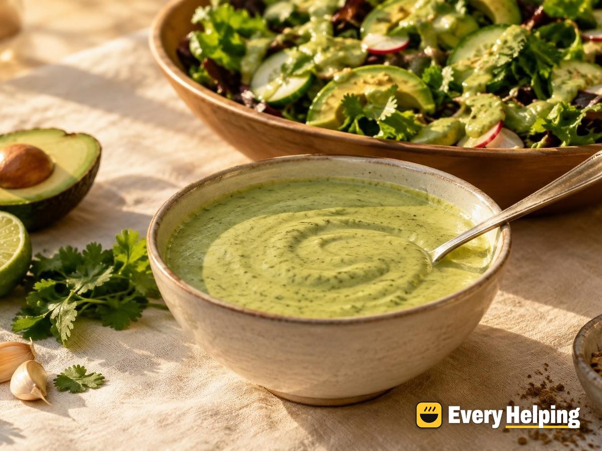 Creamy Avocado Lime Tahini Dressing with Cumin
