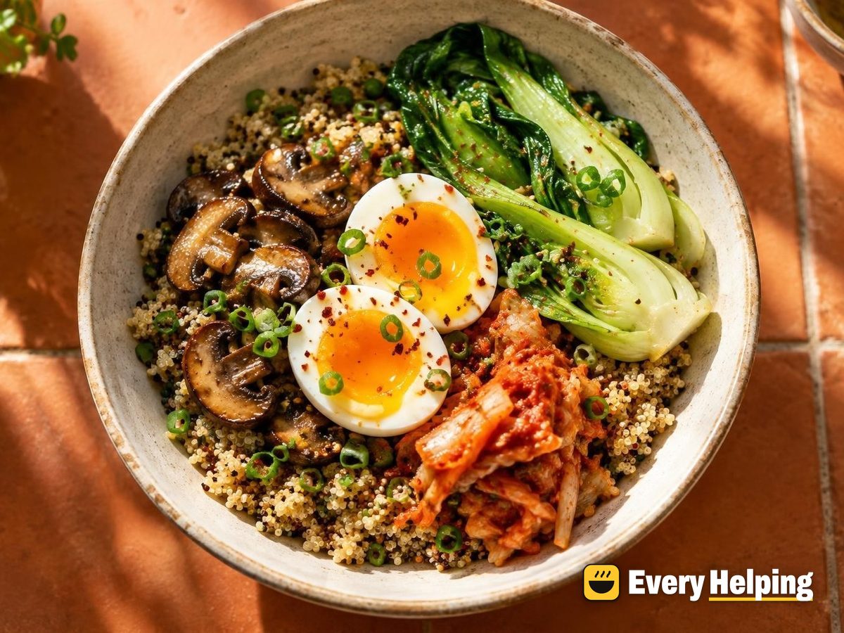 Ginger-Scallion Quinoa Bowls with Jammy Eggs