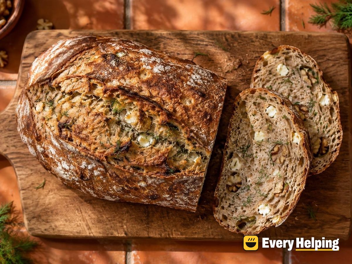Feta Walnut Dill Whole Wheat Sourdough Batard