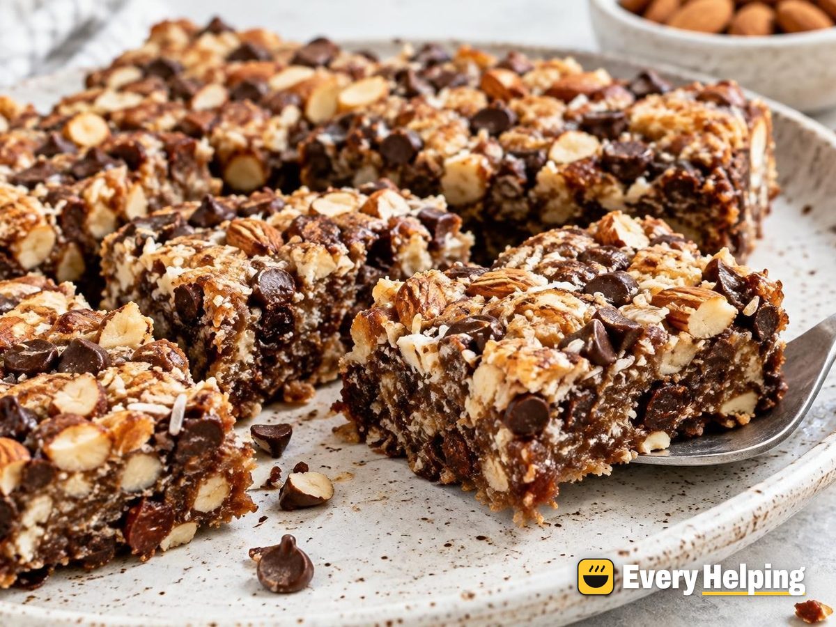 Vanilla Almond Date Bars with Chocolate