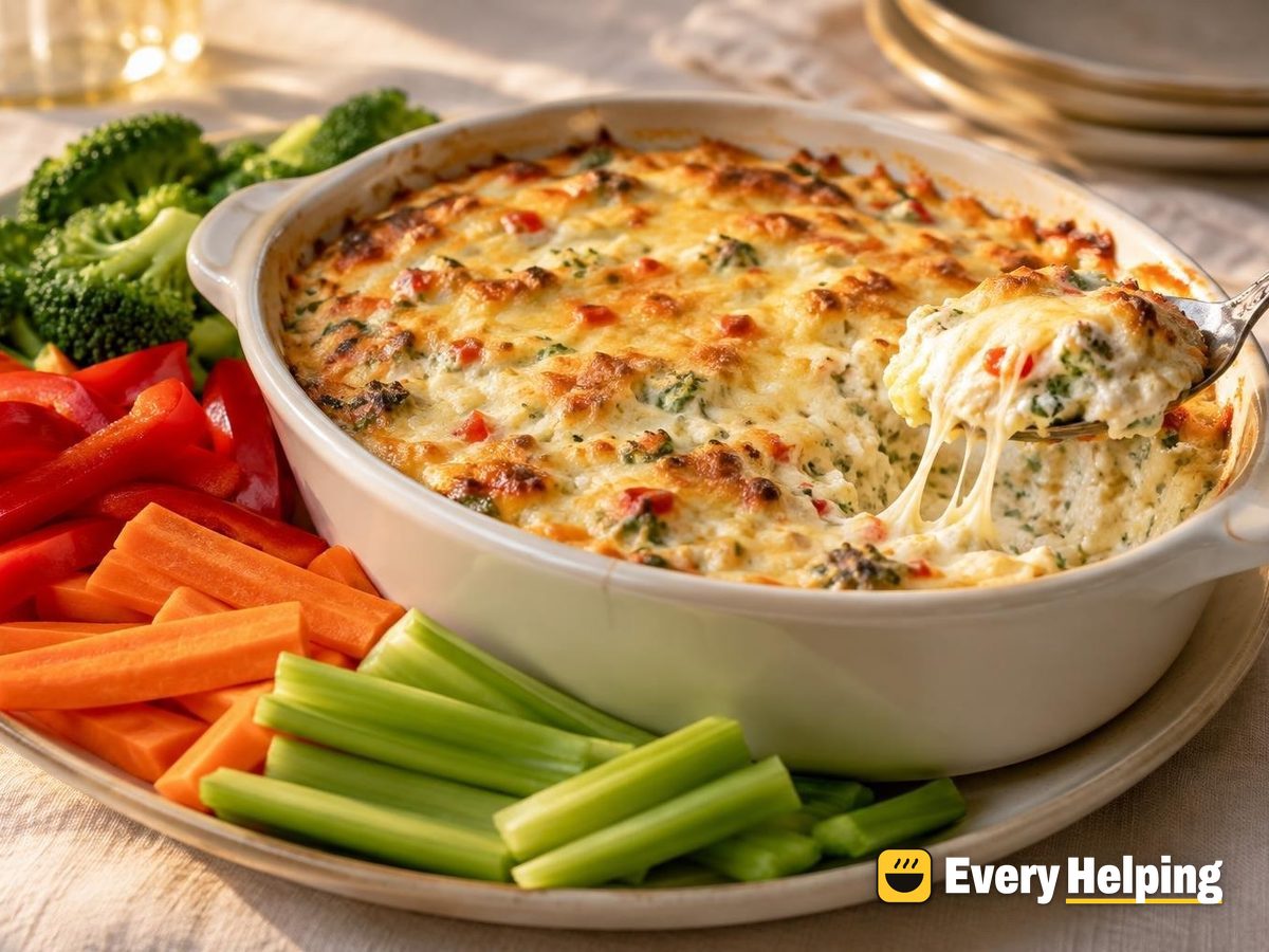 Warm Baked Cottage Cheese Mozzarella Dip