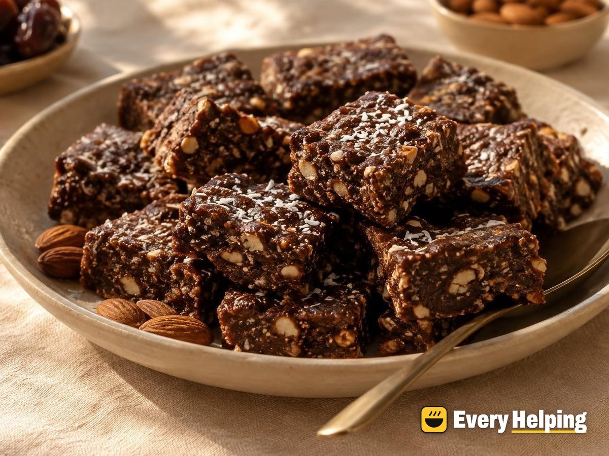 No-Bake Cocoa Almond Date Bars