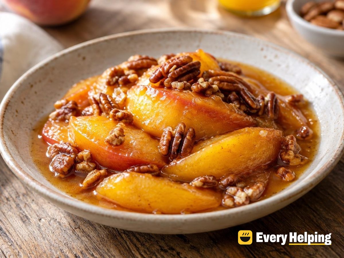 Maple Peach Compote with Toasted Pecans