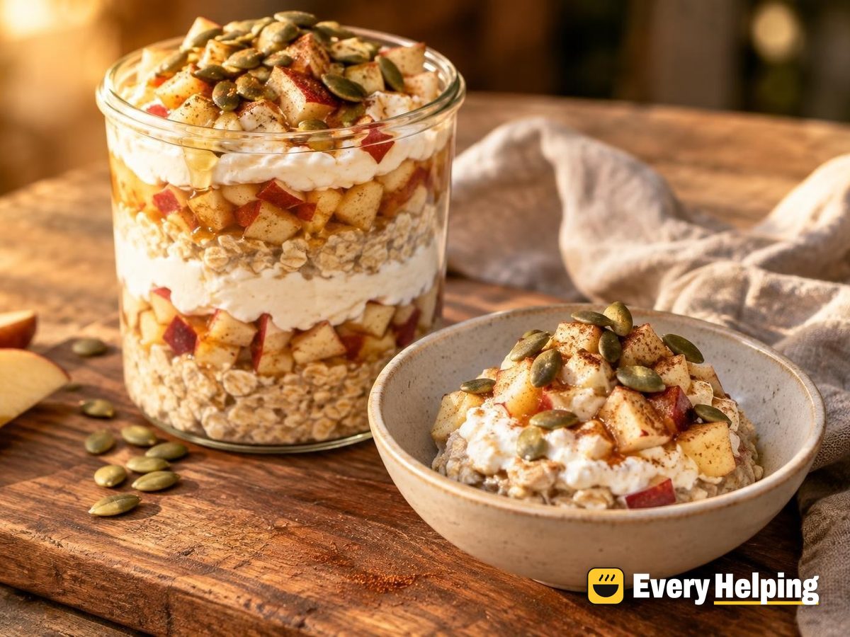 Apple Cinnamon Cottage Cheese Overnight Oat Parfait