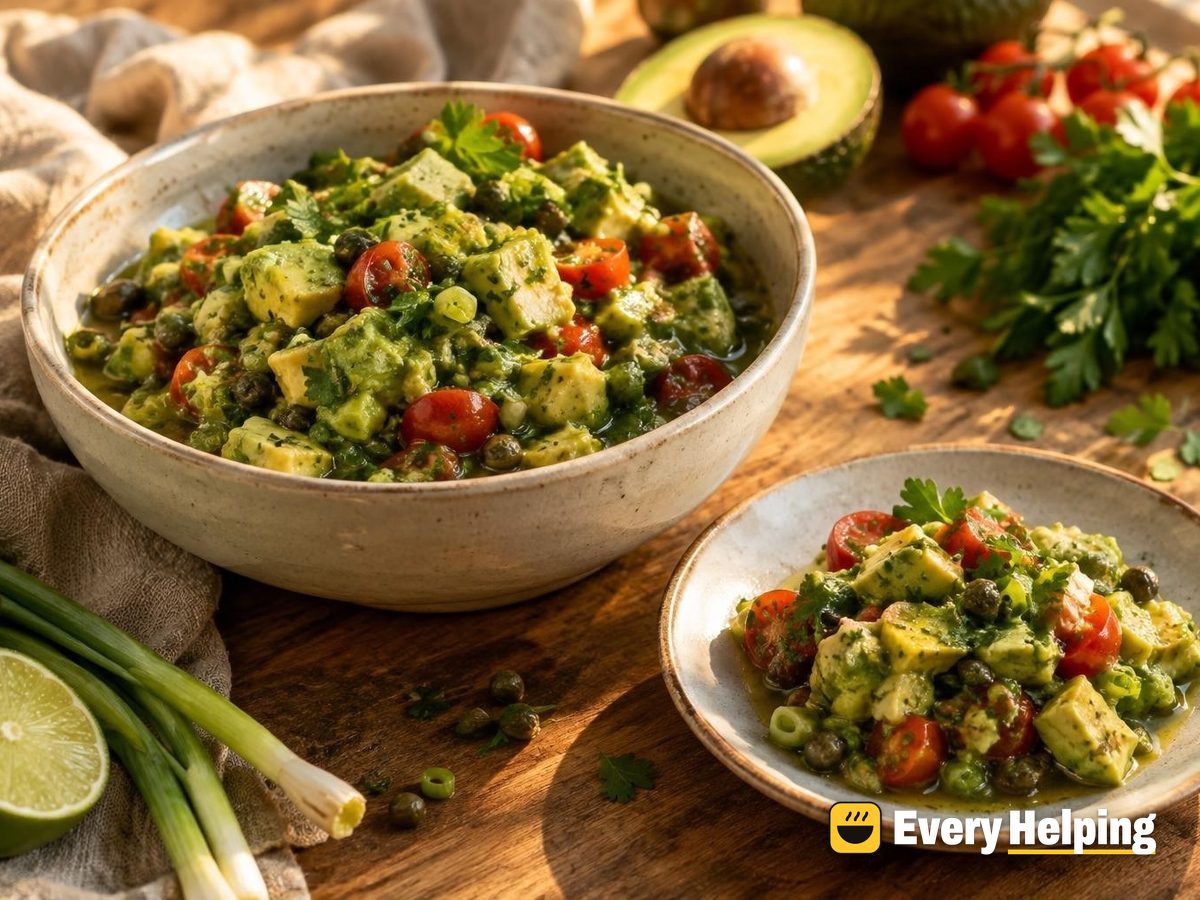Chunky Avocado Garlic Salsa Verde Dressing