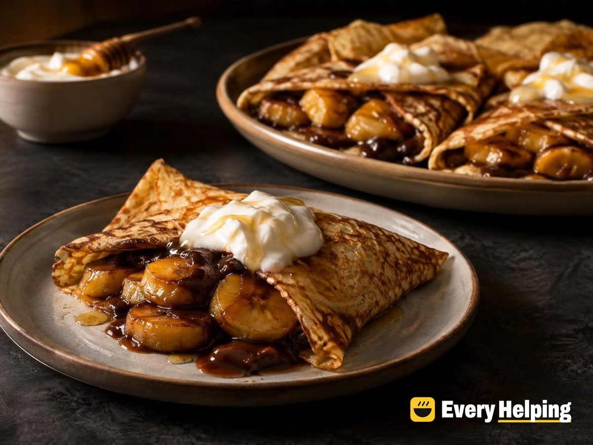 Sweet Crêpes with Banana Cocoa Filling