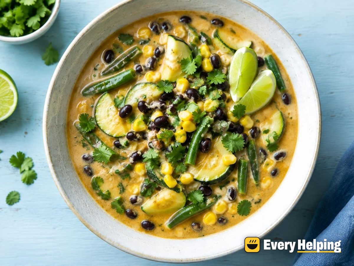 Thai-Style Coconut Black Bean Soup with Zucchini