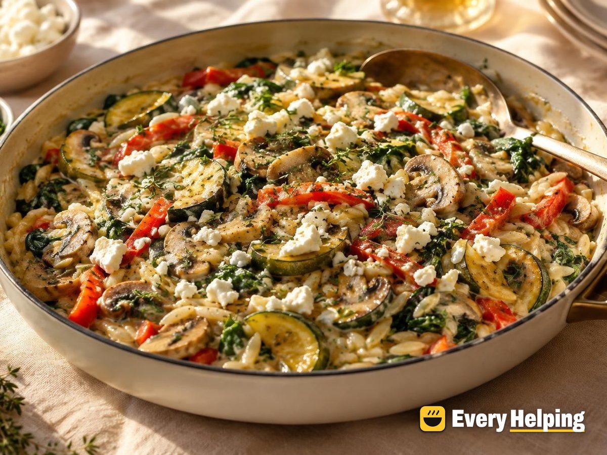 Creamy Mushroom Orzo-Style Pasta Bowls with Zucchini