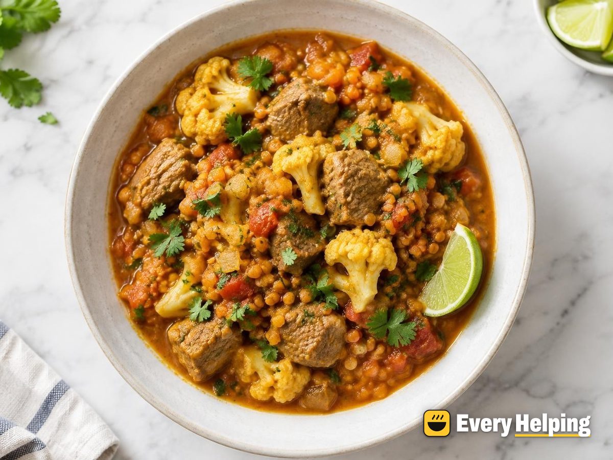 Pork Shoulder, Red Lentil and Cauliflower Curry