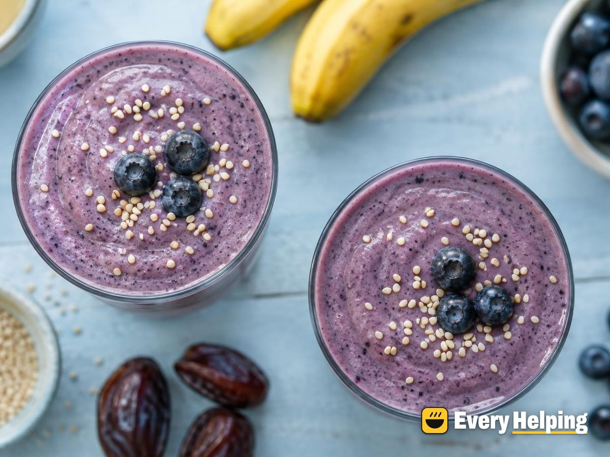 Blueberry Banana Tahini Protein Shake