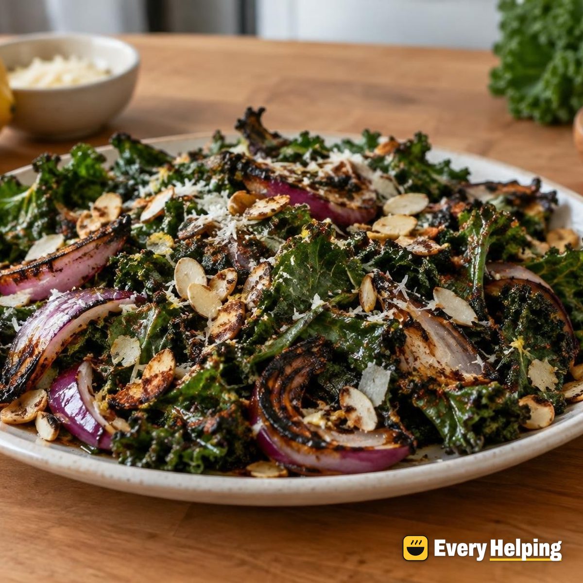 Grilled Smoky Paprika Kale with Almonds