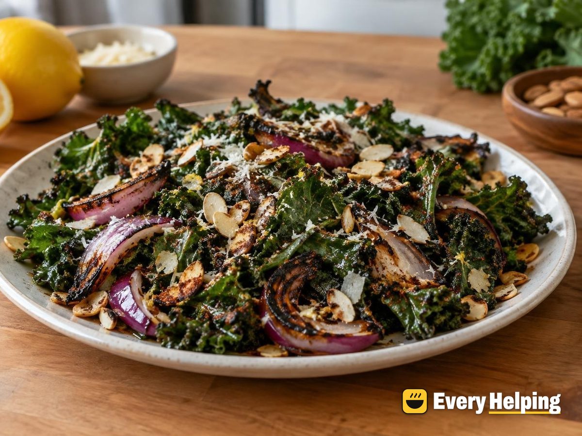 Grilled Smoky Paprika Kale with Almonds