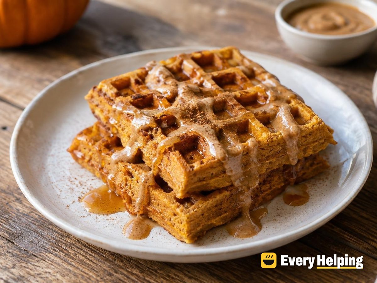 Oven-Baked Pumpkin Spice Oat Waffles
