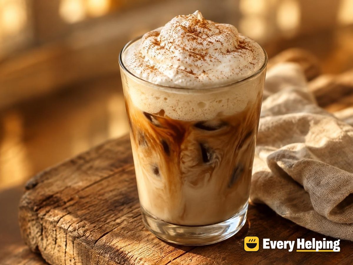 Iced Maple Cinnamon Latte with Whipped Foam