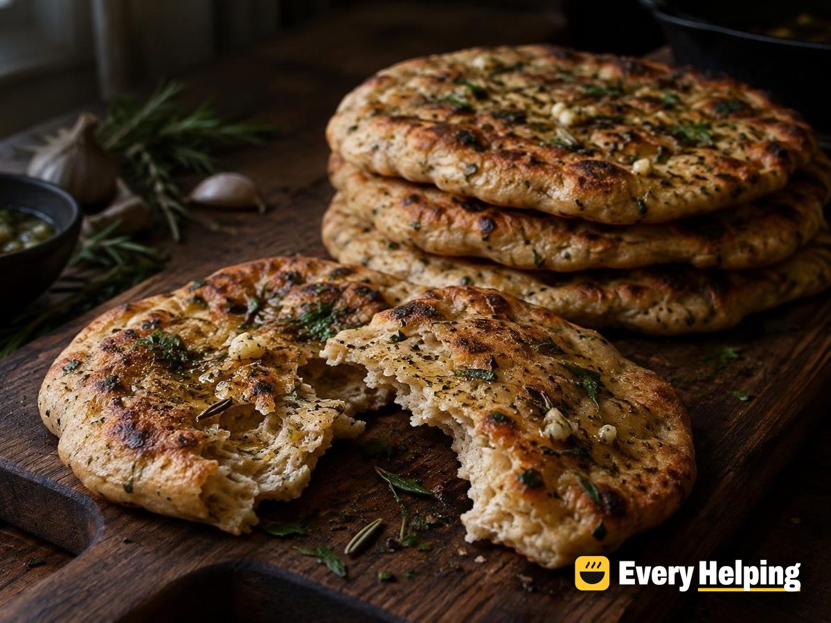 Rosemary Garlic Spelt Skillet Flatbreads