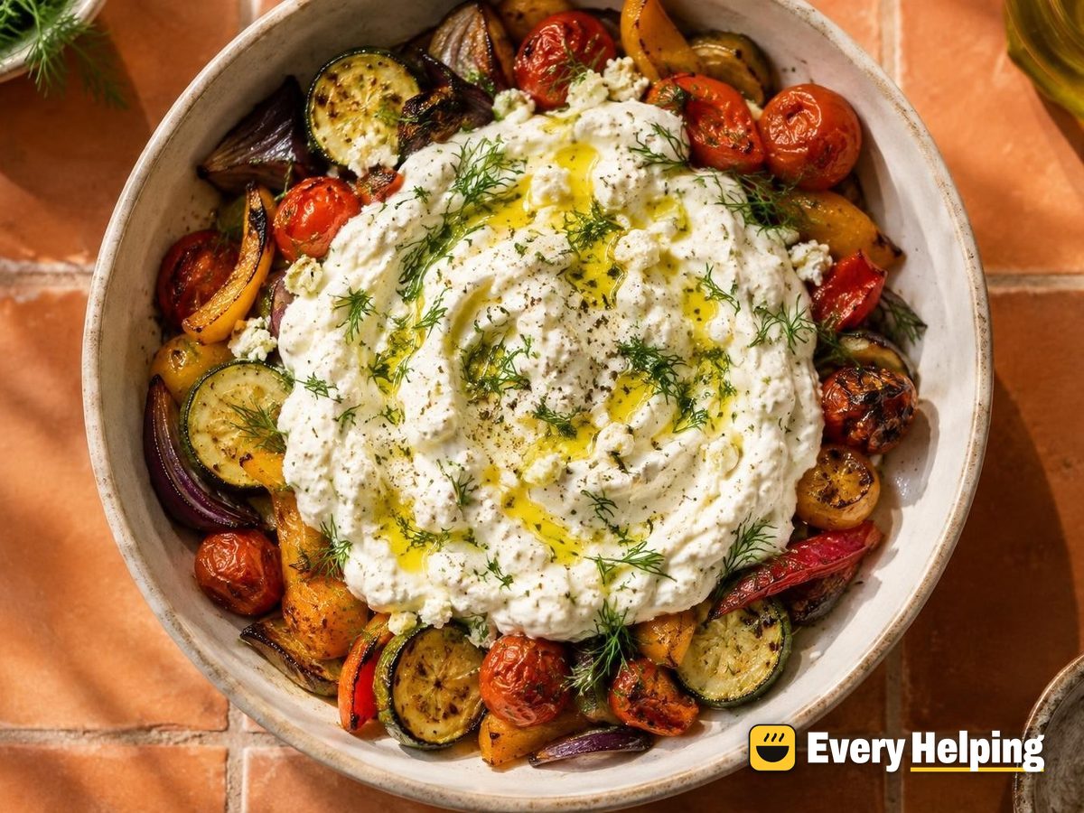 Roasted Garlic Feta Whipped Yogurt Sauce