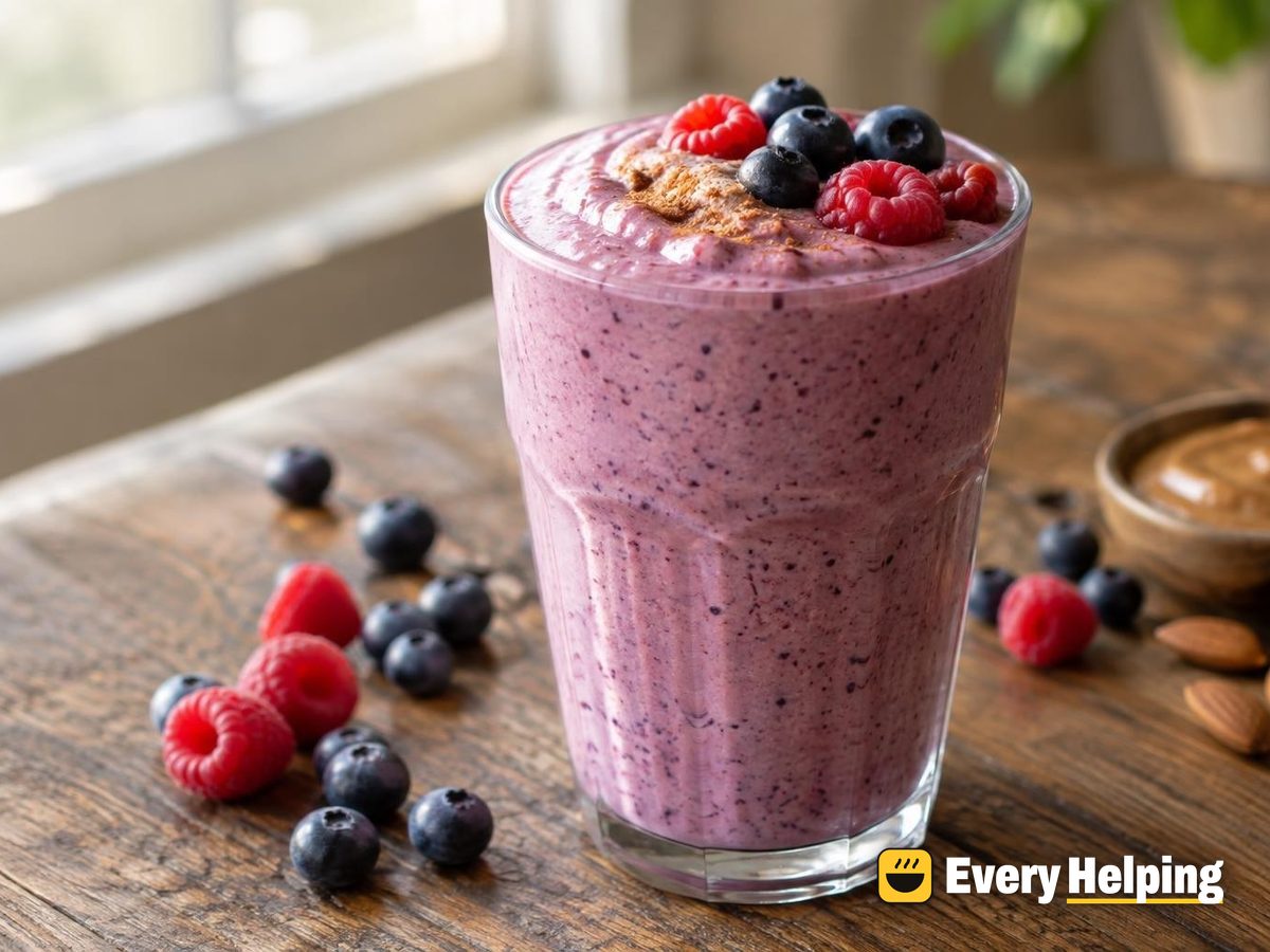 Thick Blueberry Raspberry Greek Yogurt Shake
