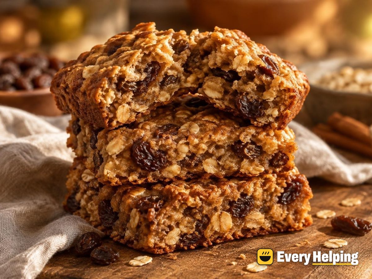 Chewy Oatmeal Raisin Spice Bars