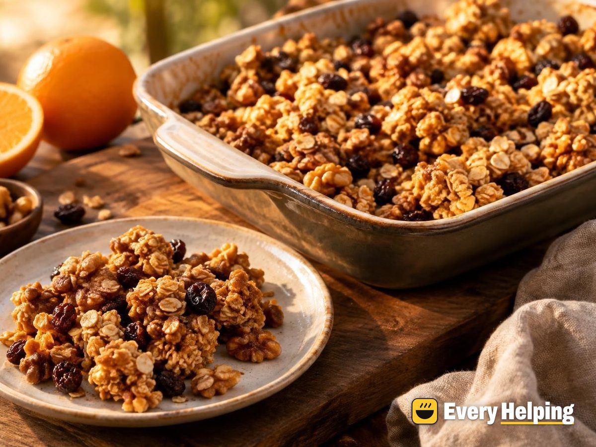 Walnut Orange Cinnamon Raisin Cluster Granola
