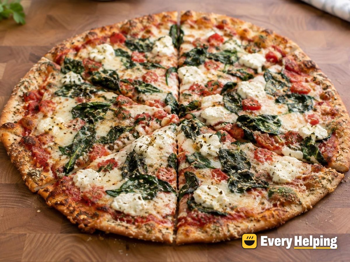 Same-Day NY Spinach Ricotta Pizzas, Garlic-Butter Crust