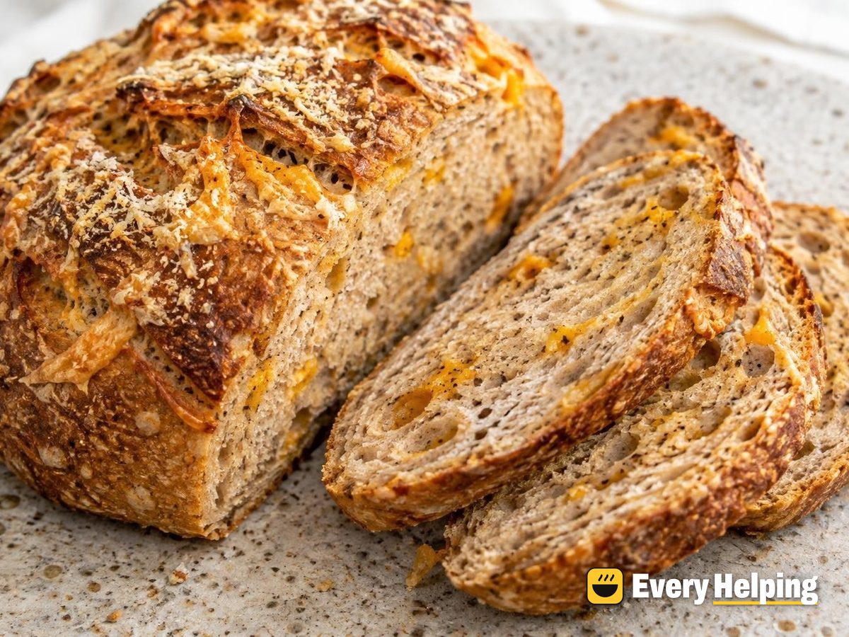 Crusty Whole Wheat Cheddar Parmesan Boule