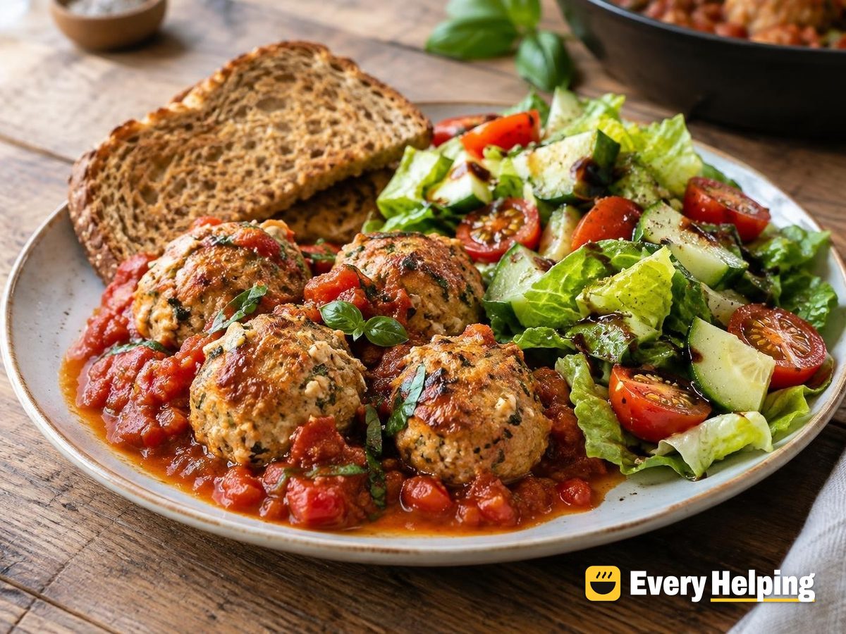 Ricotta Chicken Meatballs in Basil Tomato Sauce