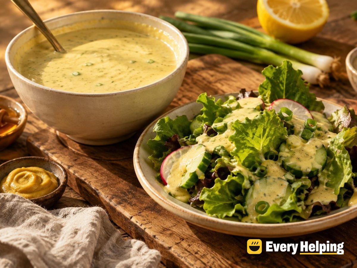 Blended Honey Mustard Tahini Yogurt Dressing