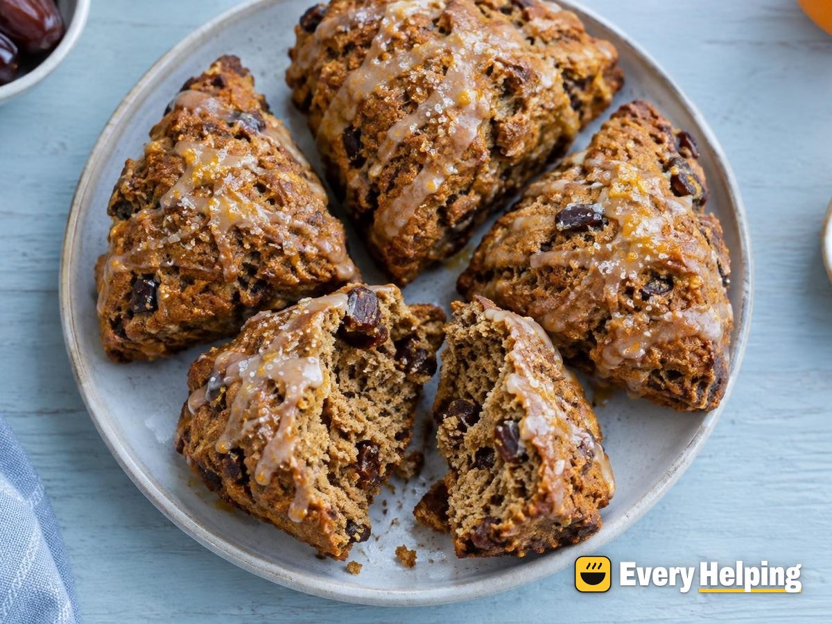 Gingerbread Molasses Date Scones with Orange Glaze