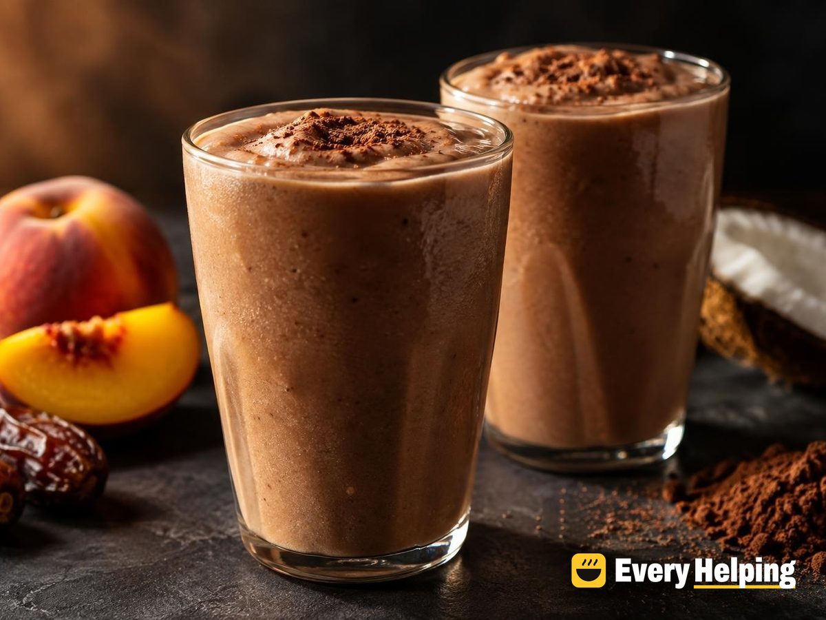 Chocolate Peach Coconut Smoothie