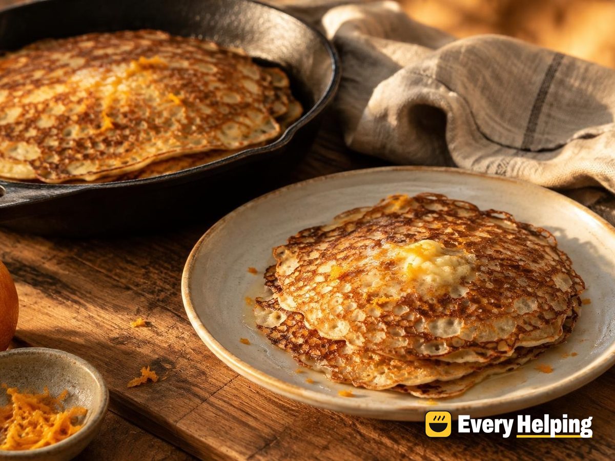 Brown Butter Oat Pancakes with Orange Zest