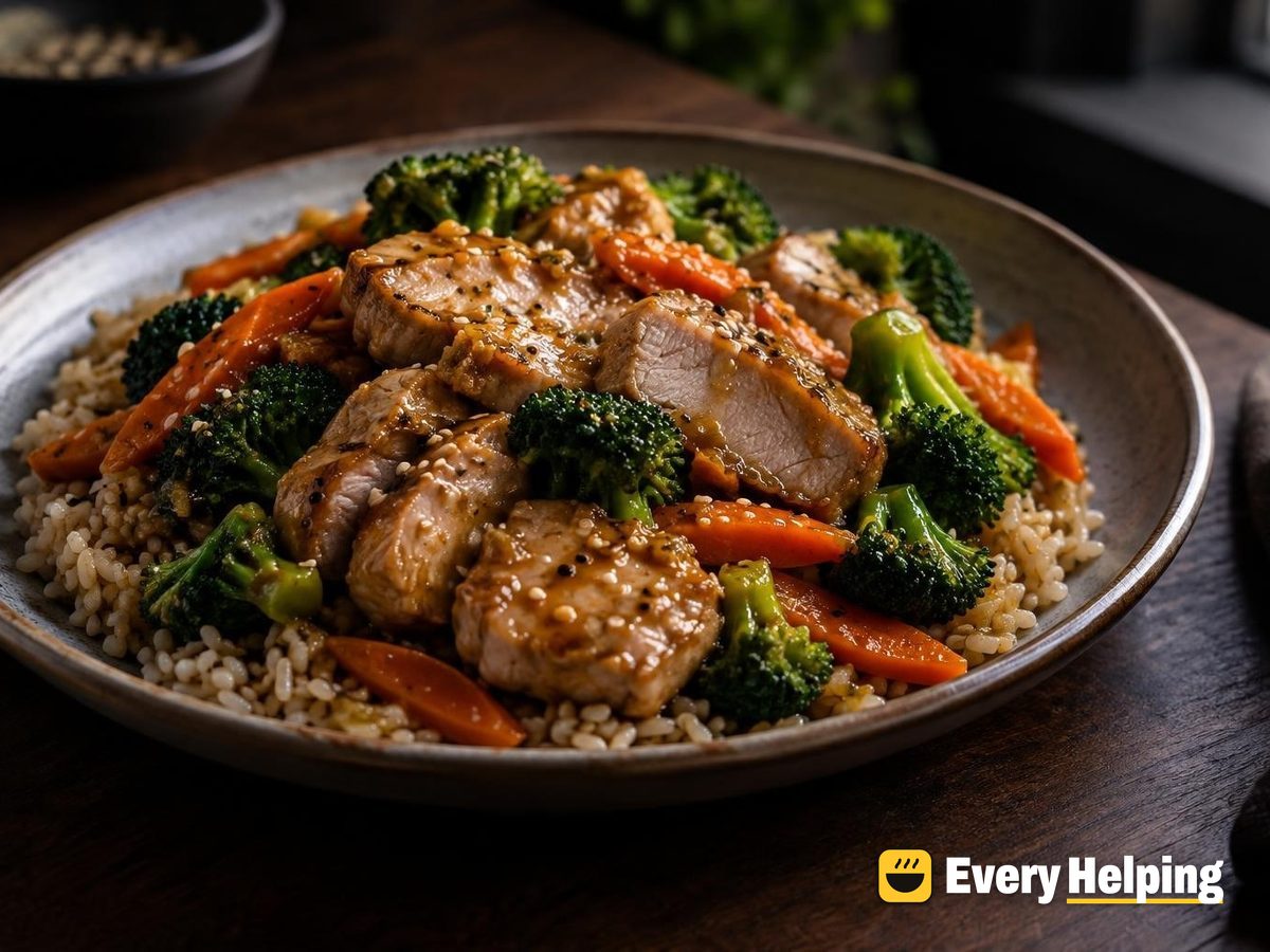 Velveted Pork Tenderloin with Lemon-Ginger Glaze