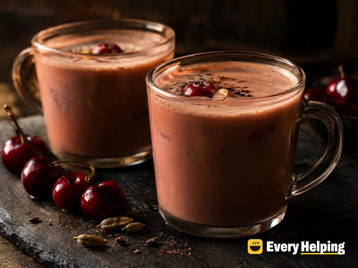 Spiced Cherry Black Tea Almond Latte