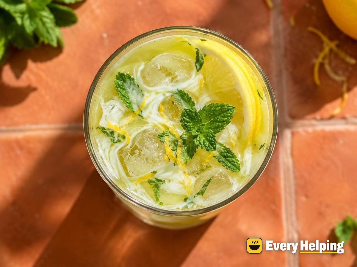 Iced Lemon Mint Green Tea Coconut Cooler