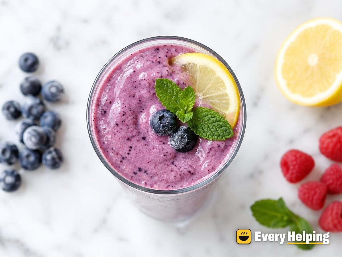 Blueberry Lemon Kefir Smoothie with Mint
