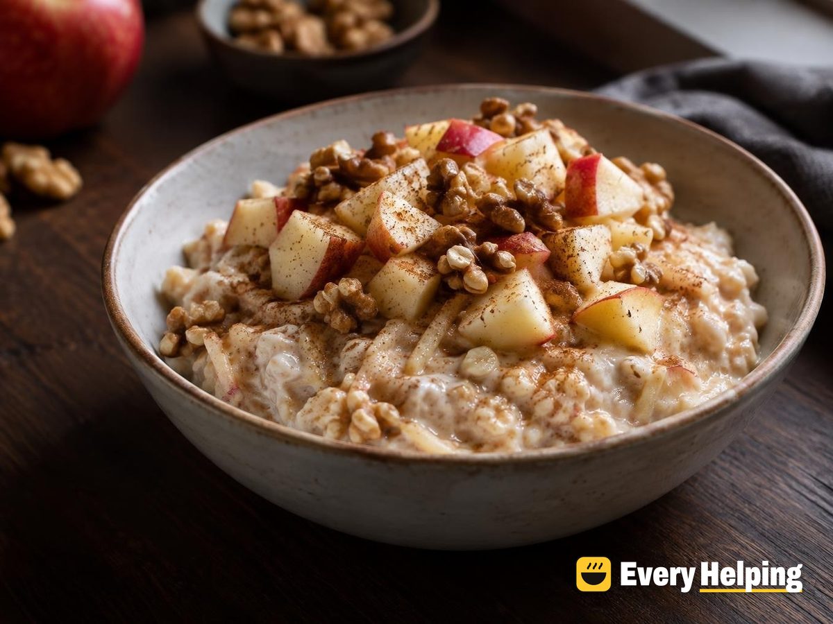 Apple Pie Overnight Oats with Walnuts