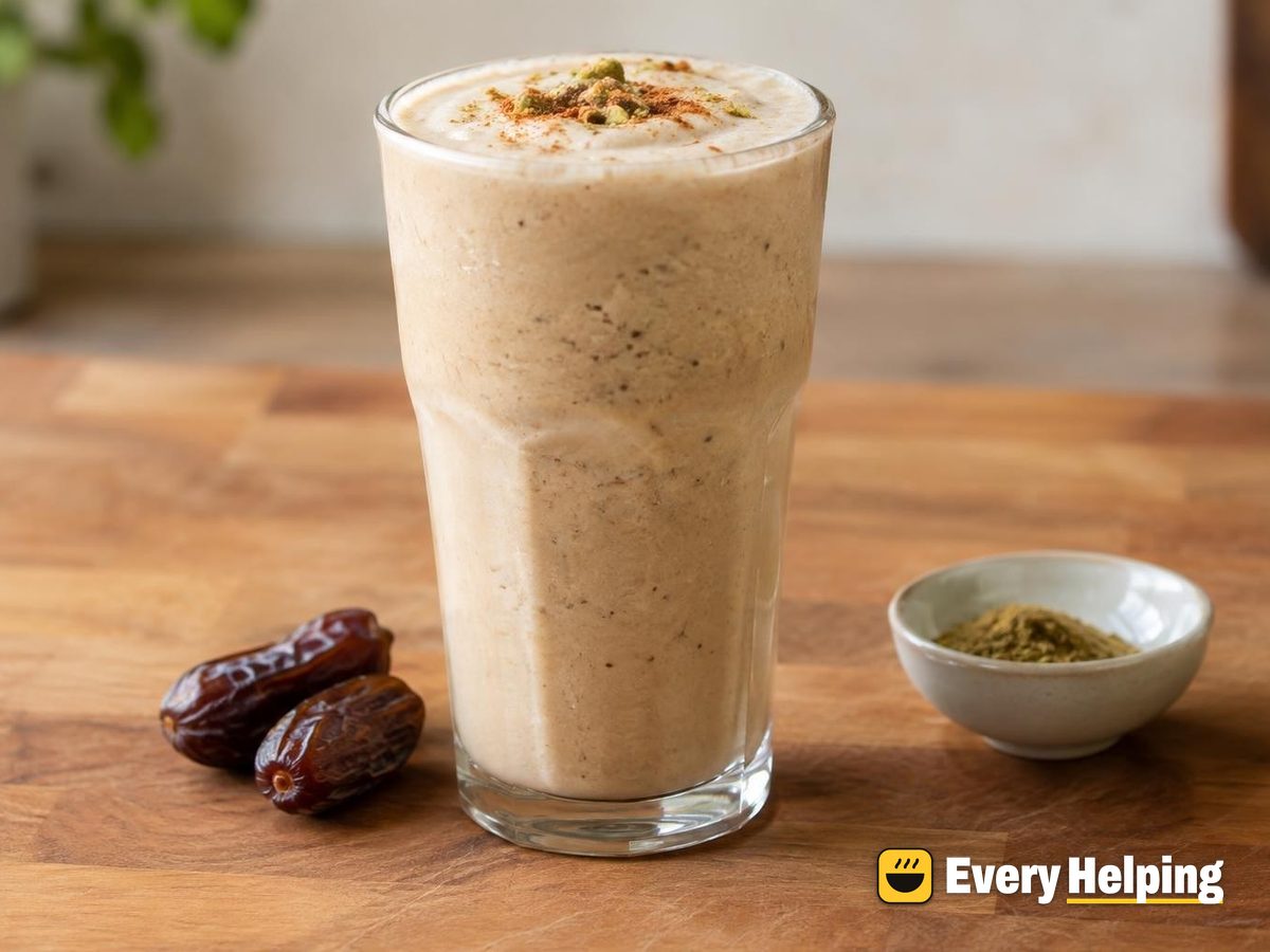 Blended Coconut Date Chai Frappé