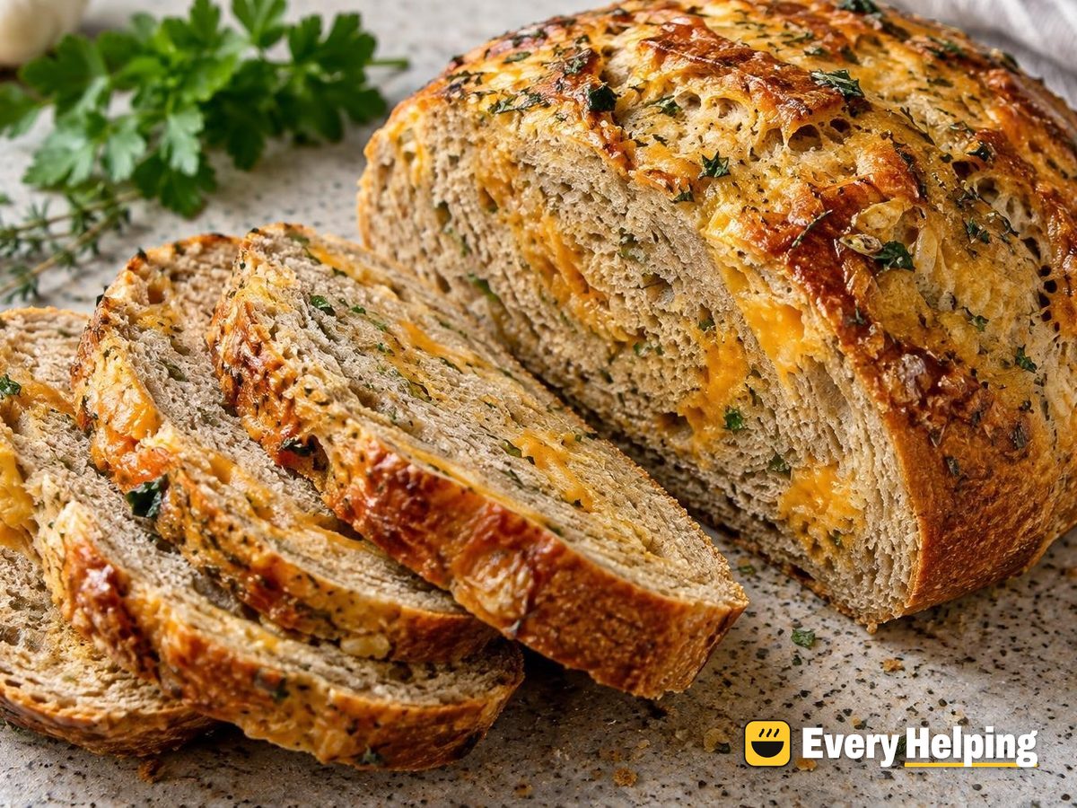 Garlic Herb Cheddar Rye Boule