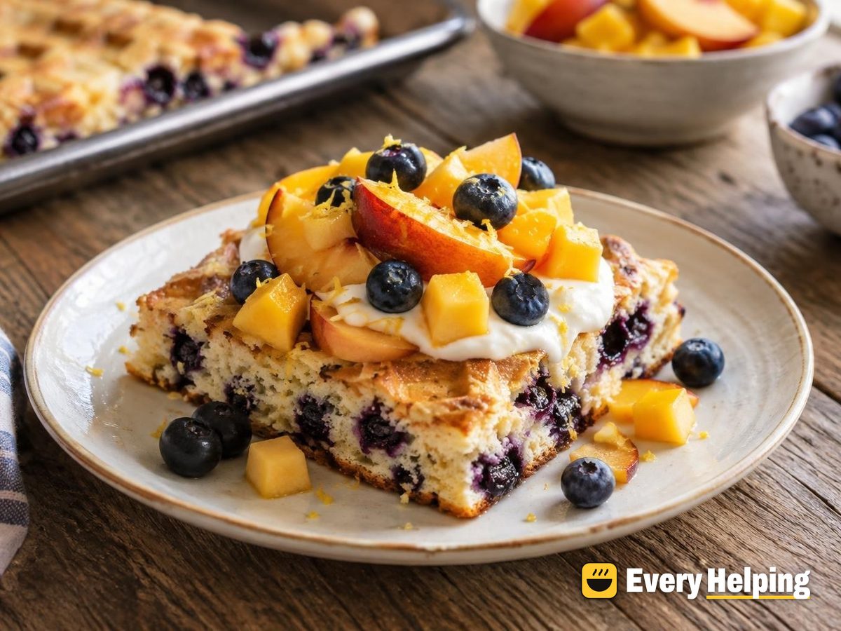 Lemon Blueberry Yogurt Sheet-Pan Waffles