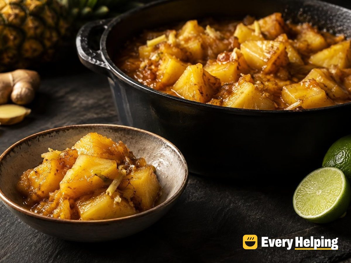 Caramelized Pineapple-Ginger Compote with Lime