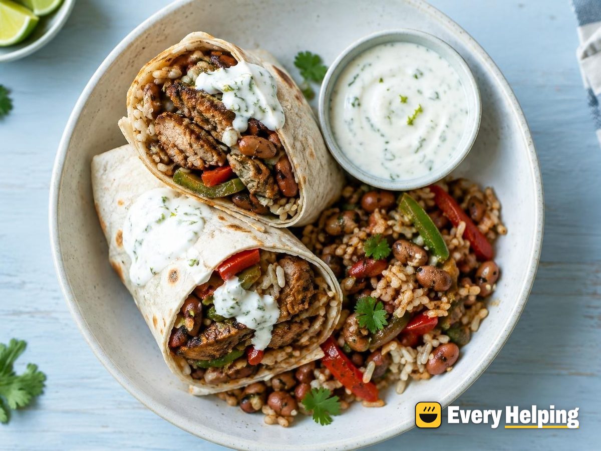 Cumin Pork Chop Burritos with Lime Yogurt